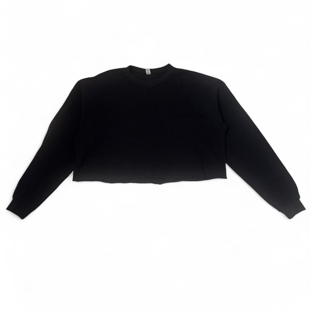 Los Angeles Apparel Cropped Thermal — Black 🖤